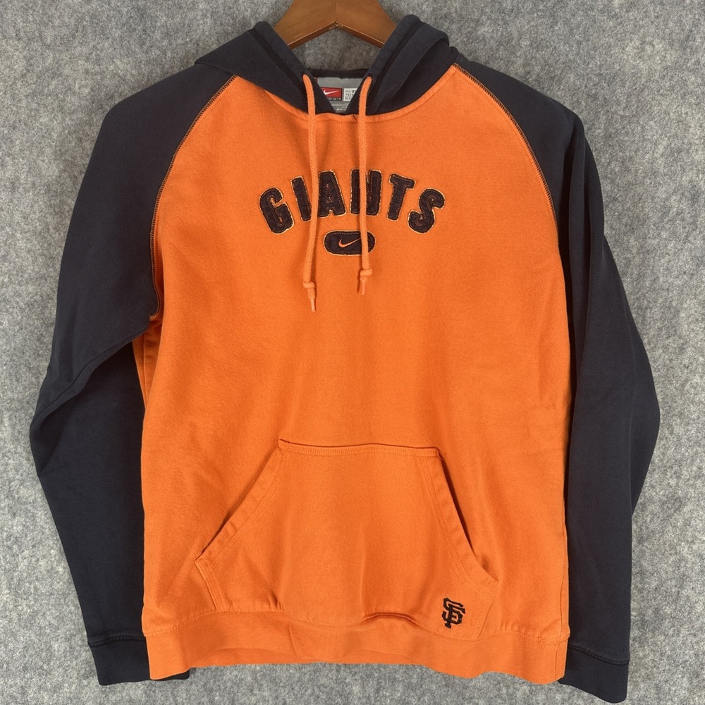 VTG Nike Giants Hoodie Youth L 12-14 Orange Center Swoosh Y2K San Francisco 90s